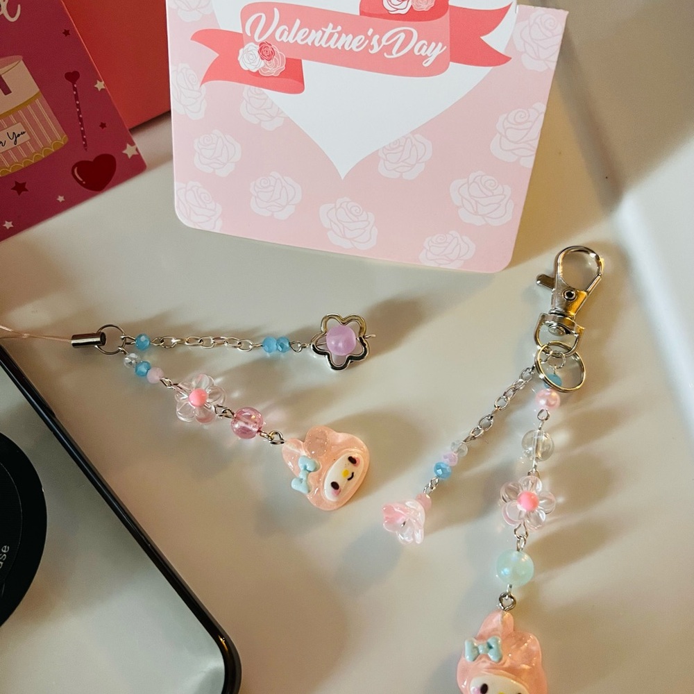 Pastel Charm Keychains with Cute Animals